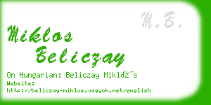 miklos beliczay business card